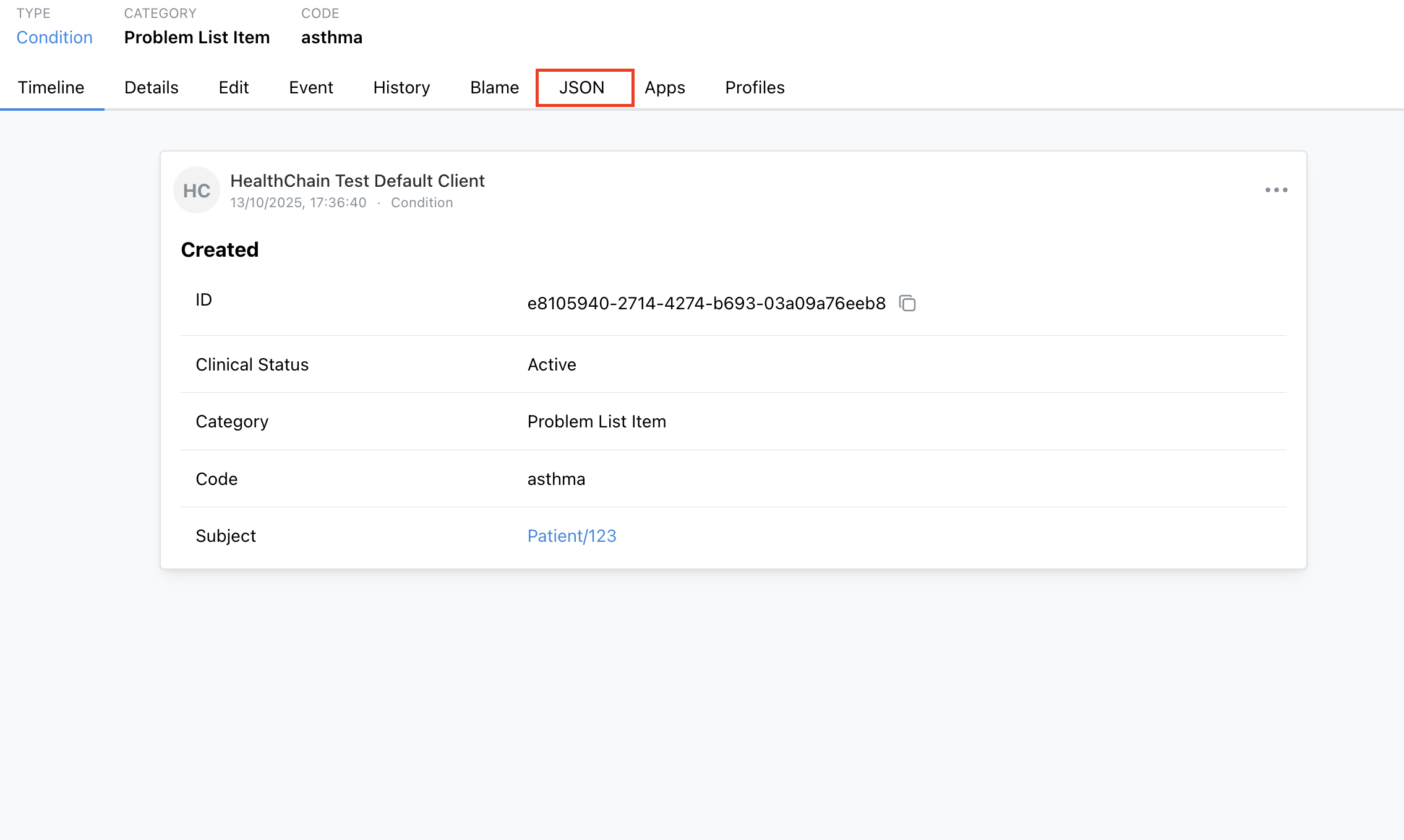 Medplum Condition Detail